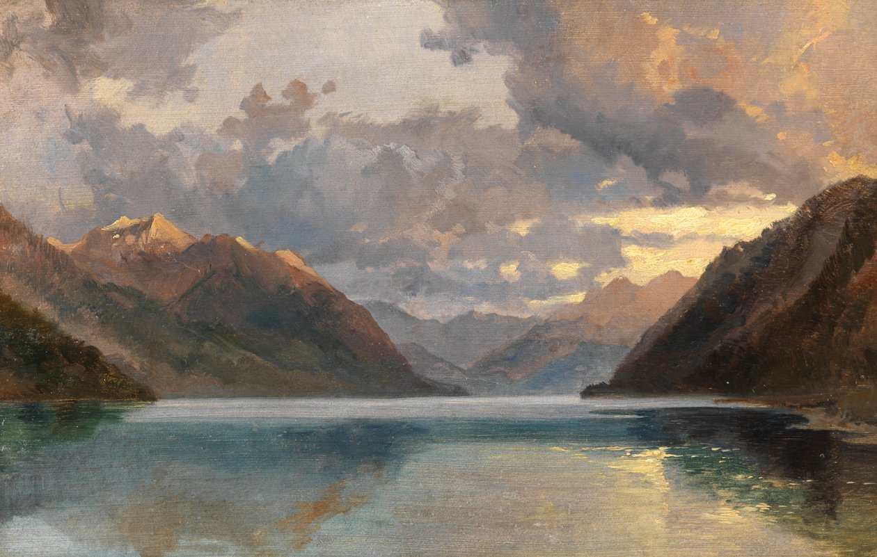 Vierwaldstättersee (olje på papir) av James Duffield Harding