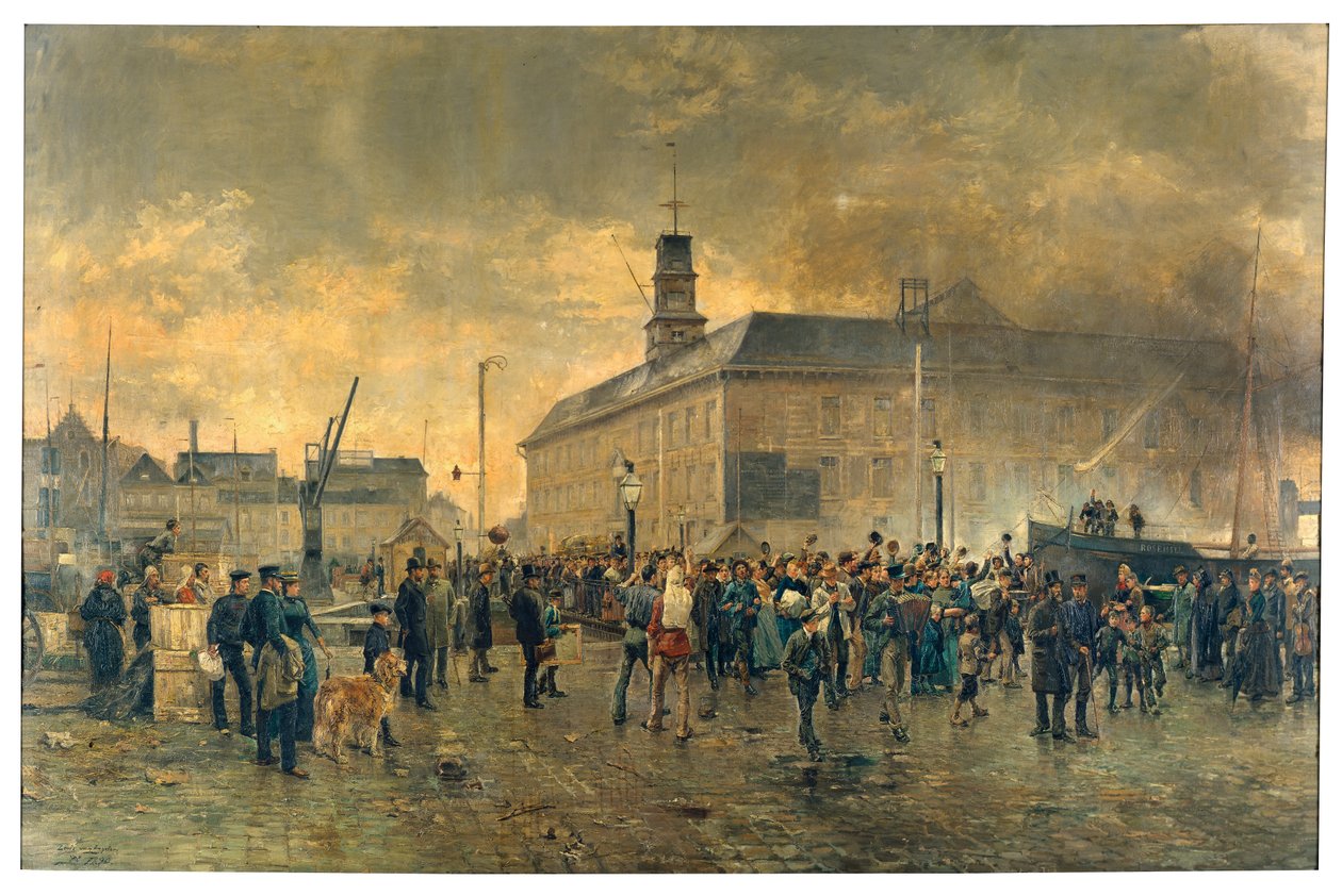 Belgiske emigranter (olje på lerret) av James Ensor