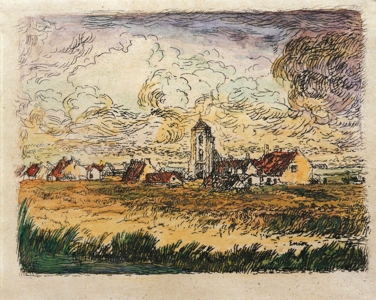 Belgia, liten utsikt over Mariakerke av James Ensor