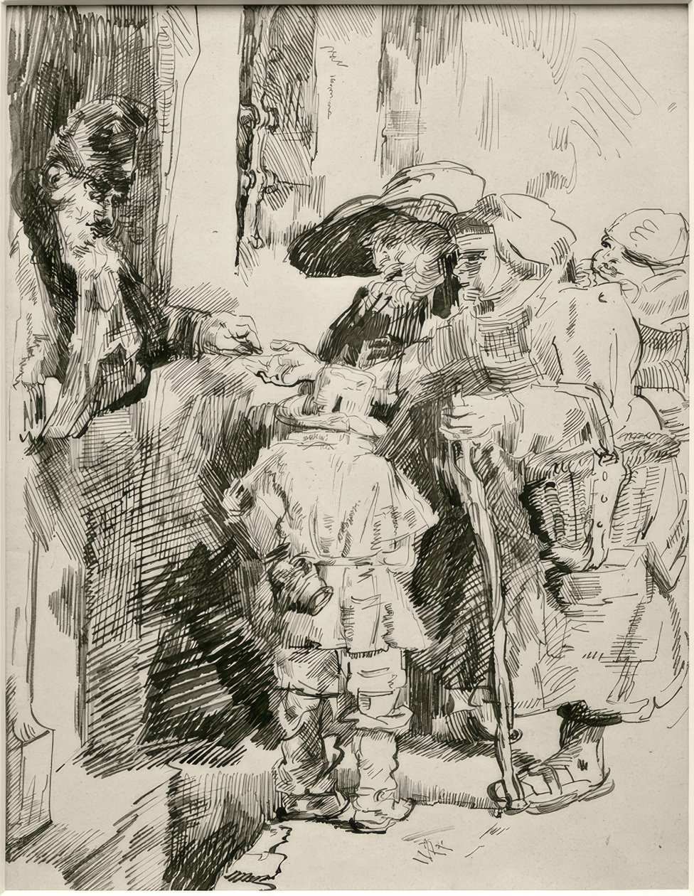 Tiggerne ved inngangsdøren av James Sidney Ensor