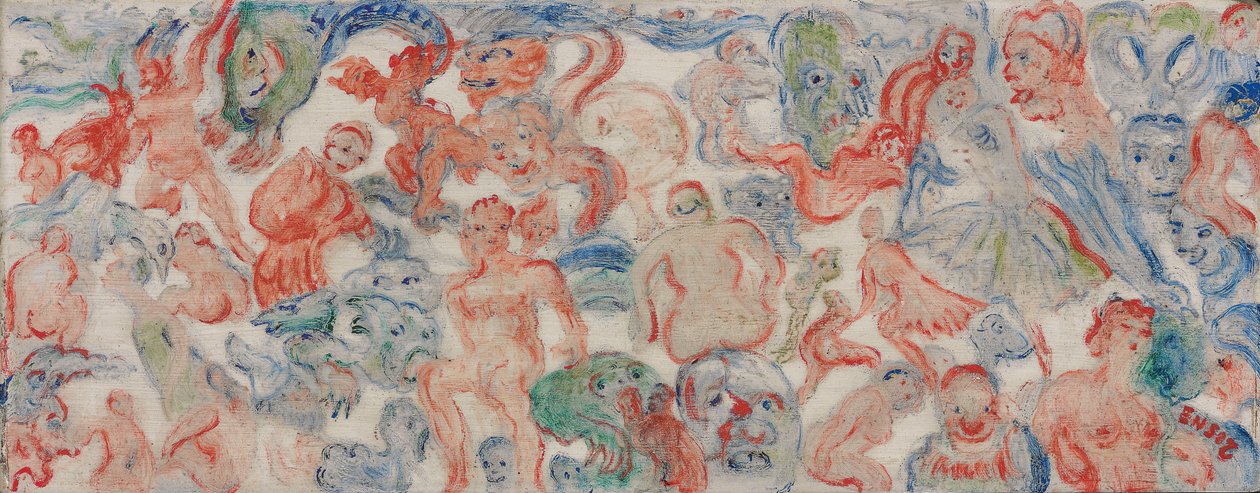 Monstre sammenflettet usydd, sammenflettet (A) av James Ensor