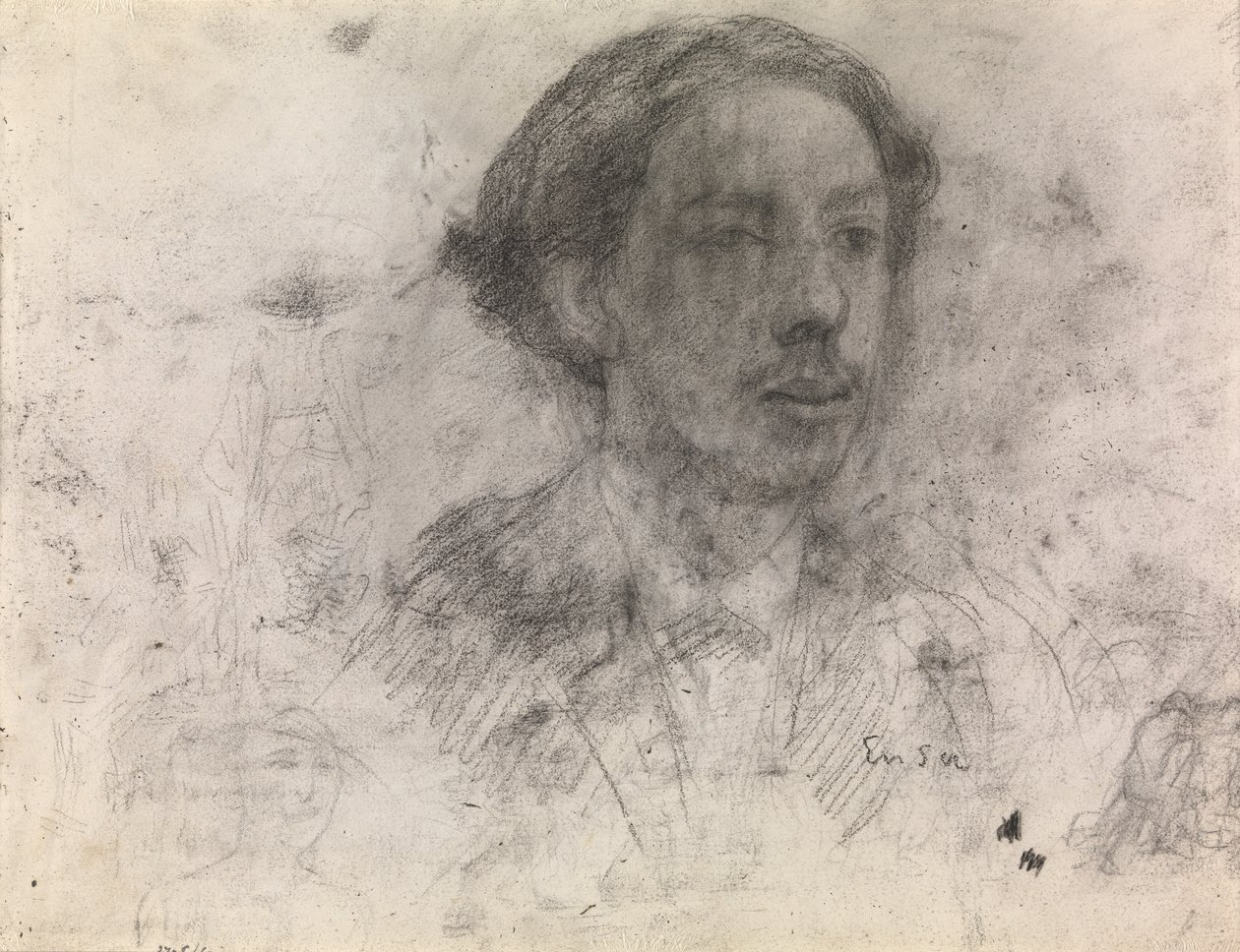 Selvportrett (kontinuerlig på papir) av James Ensor
