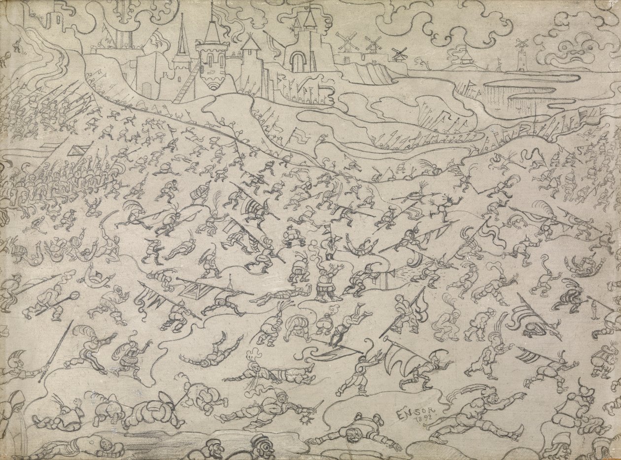 The Dissolute Mercenaries (blyant på papir) av James Ensor