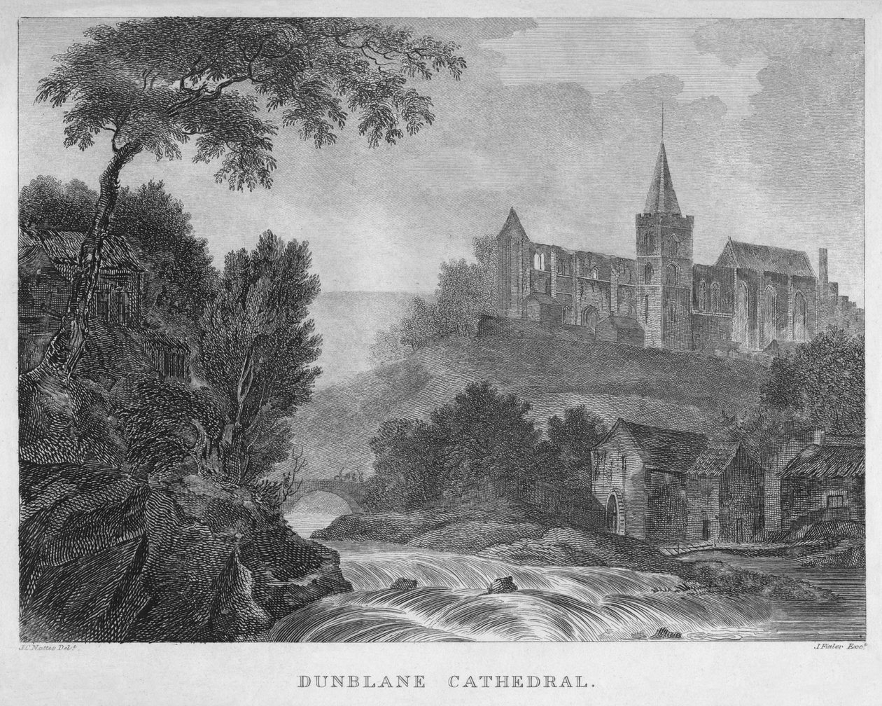 Dunblane katedral, 1804 av James Fittler
