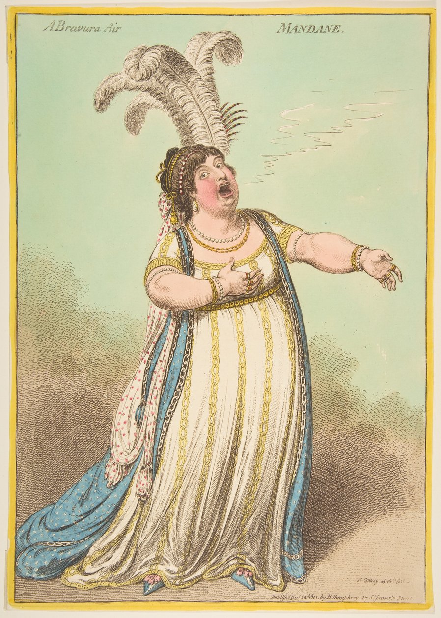 En Bravura Air. Mandane, 22. desember 1801. av James Gillray