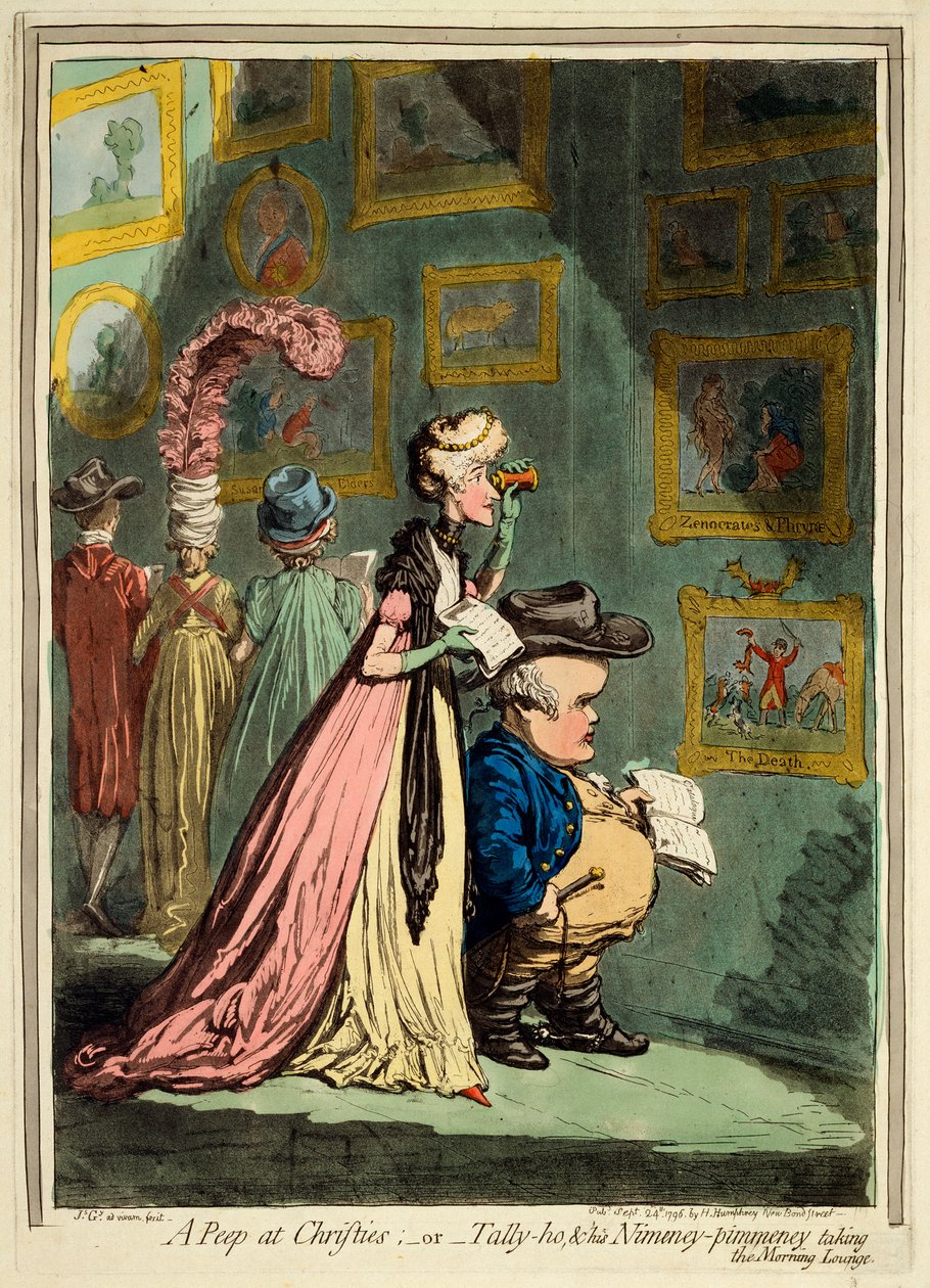 Et titt på Christies, 1796 av James Gillray