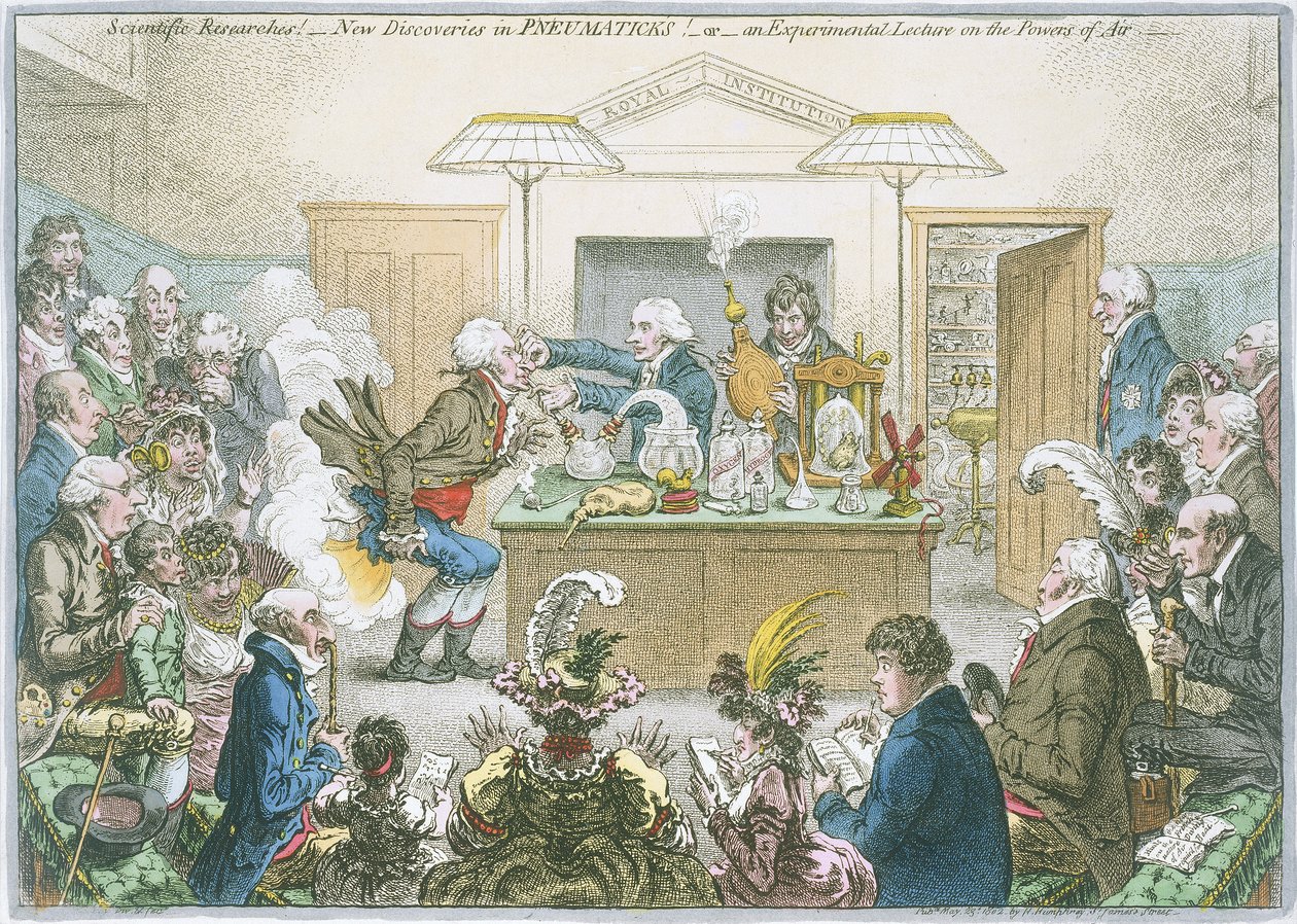 Kjemisk forelesning, 1802 av James Gillray