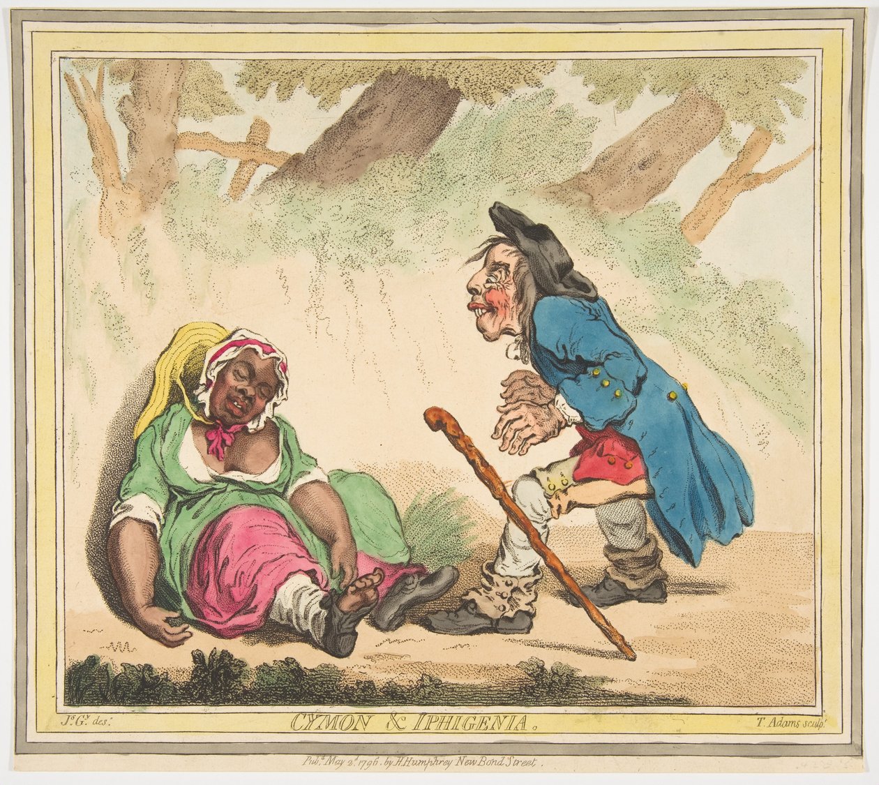Cymon og Iphigenia, 2. mai 1796. av James Gillray