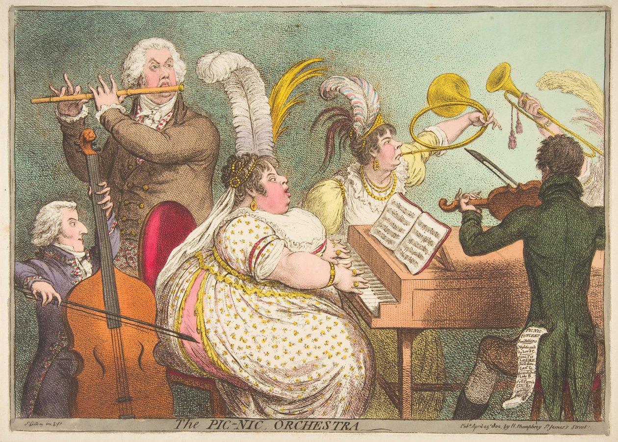 Pic-Nic Orchestra, 23. april 1802. av James Gillray