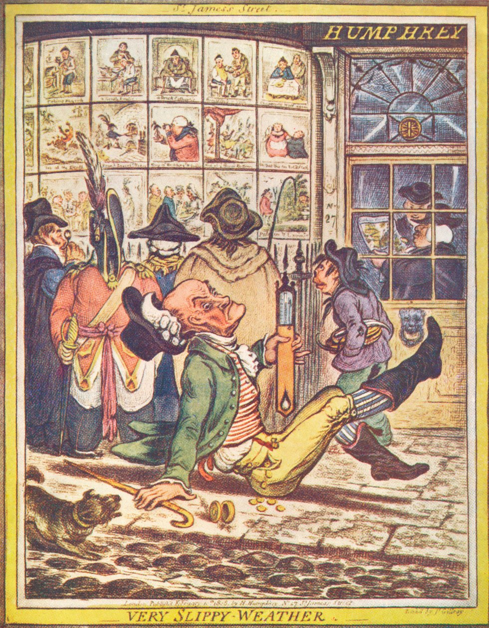 Veldig glatt vær, 1808 av James Gillray