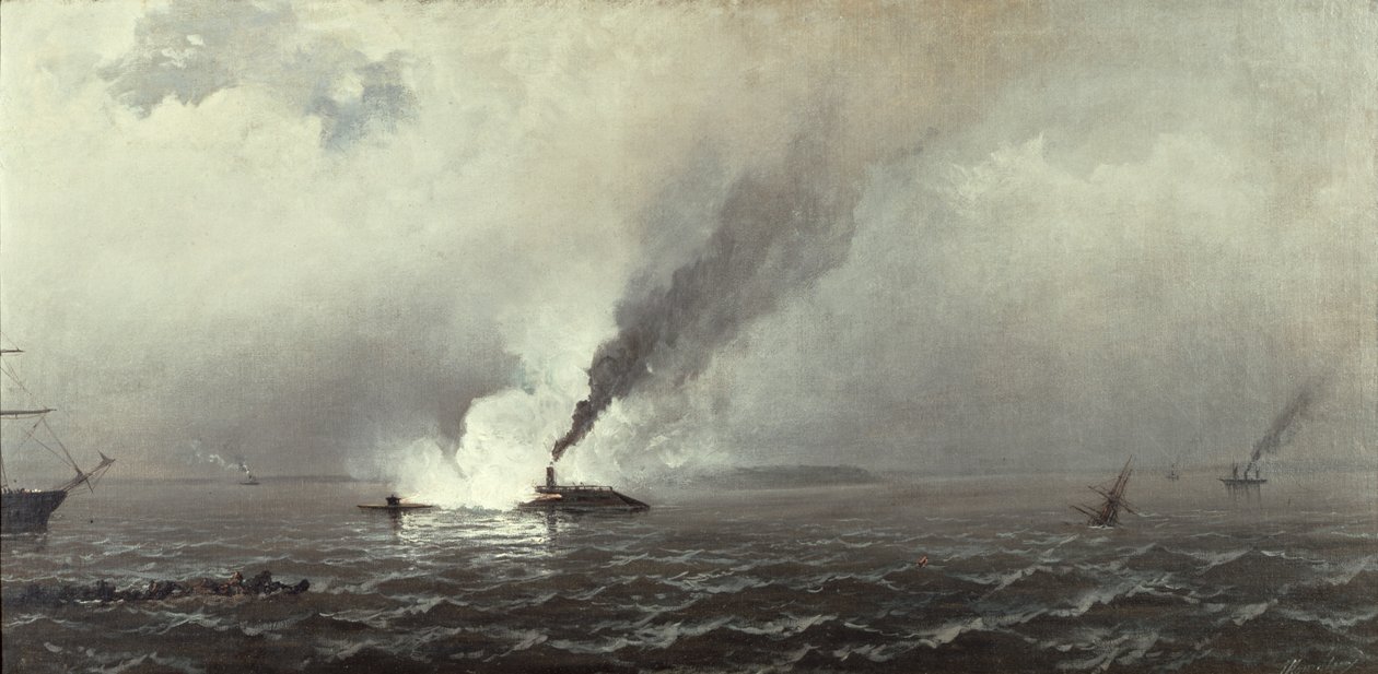 The Monitor and the Merrimac, 1874-75 av James Hamilton