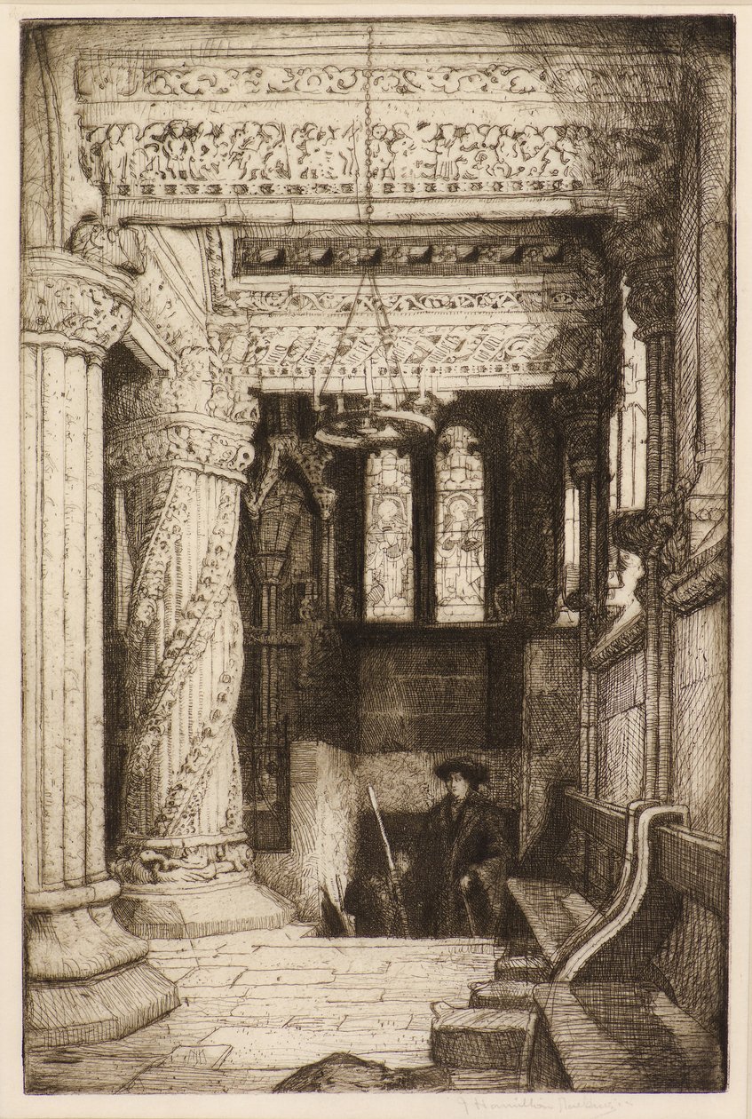 Prentice Pillar, Rosslyn Chapel (etsing) av James Hamilton Mackenzie