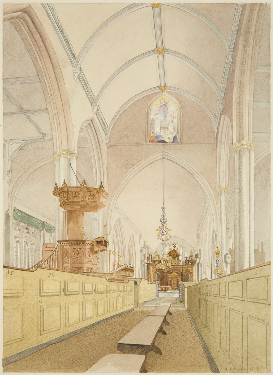 Interiør av Temple Church, med utsikt mot øst av James Johnson