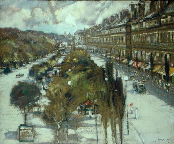 Parisian Boulevard (pastell på papir) av James Kay