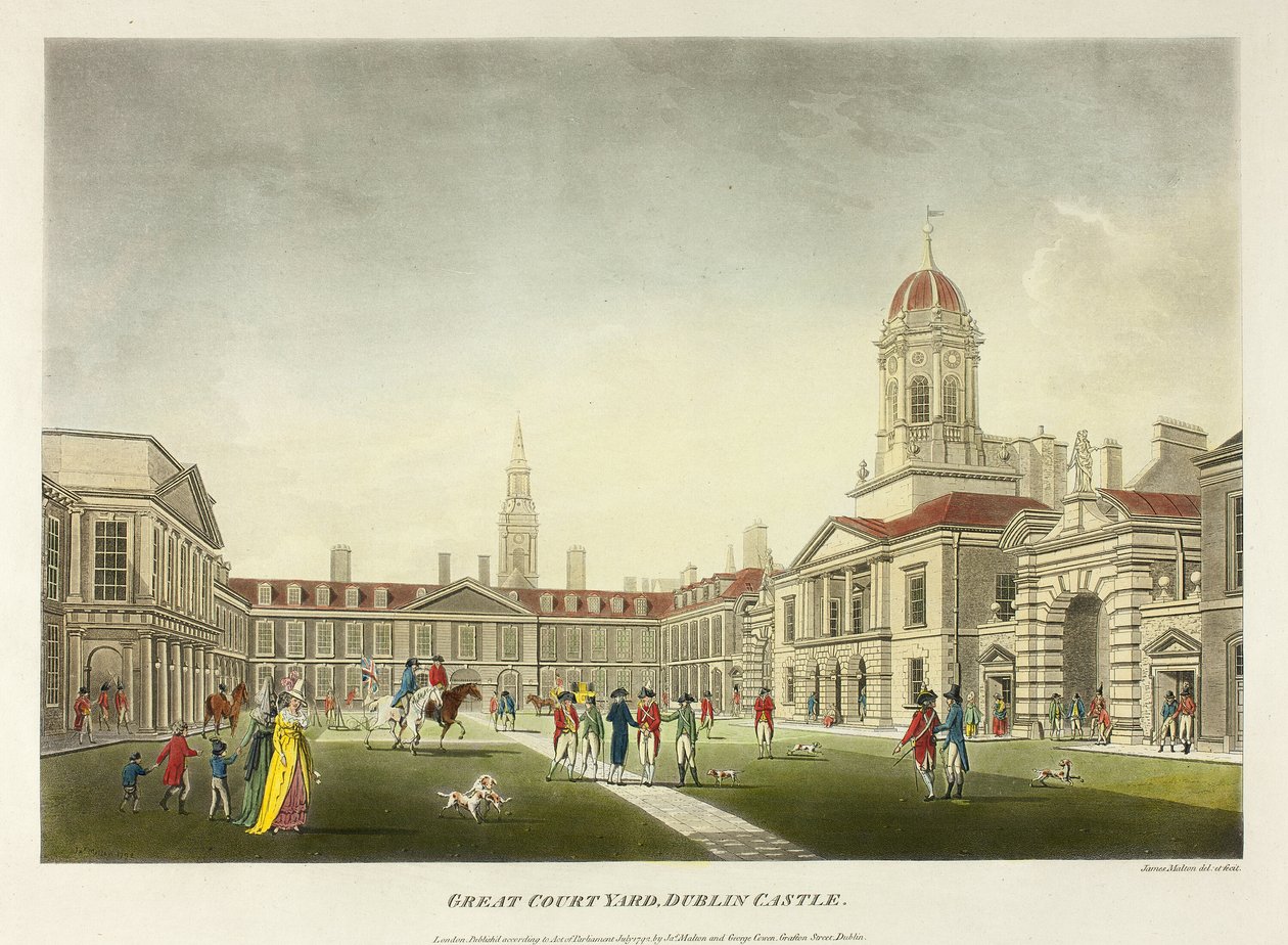 Great Courtyard, Dublin Castle av James Malton