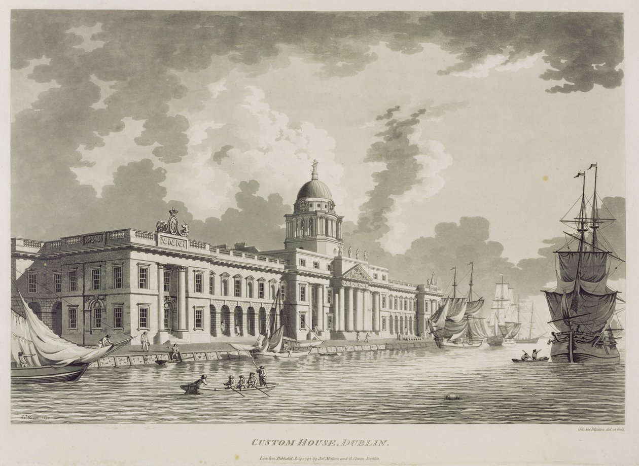 The Custom House, Dublin, 1792 av James Malton
