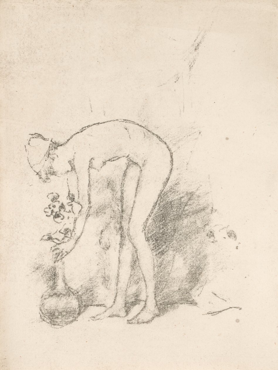 En nakenmodell som arrangerer blomster av James Abbott McNeill Whistler
