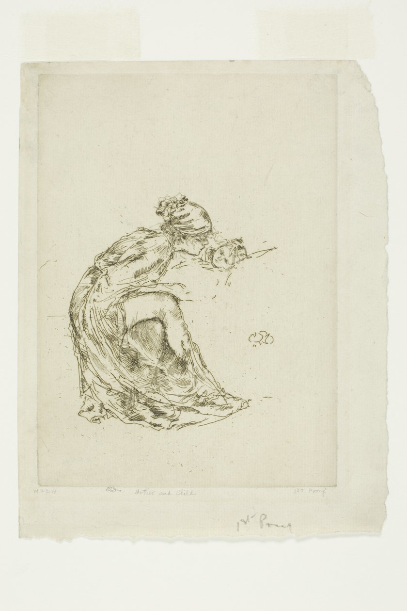 Cameo, nr. 1 (mor og barn) av James Abbott McNeill Whistler
