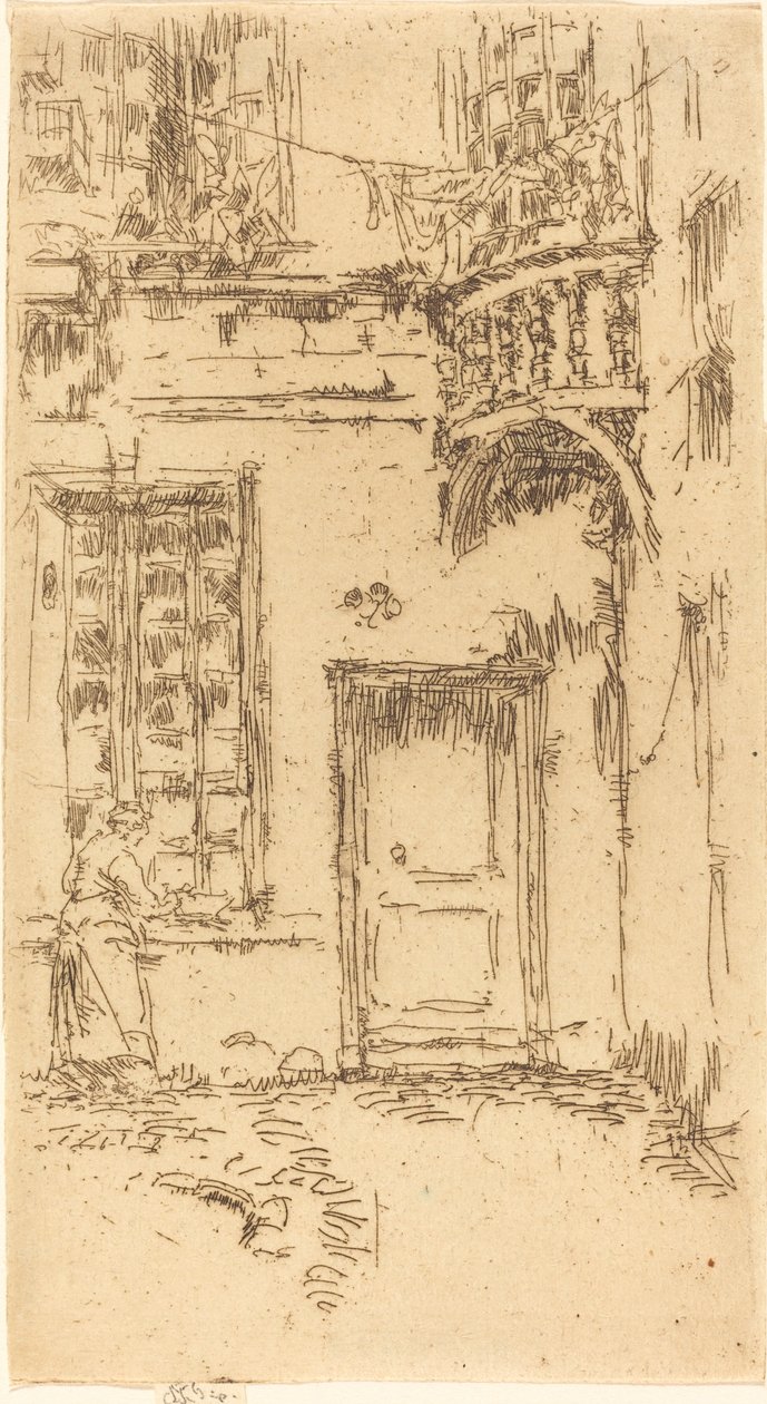 Courtyard, Rue P.L. kurer av James Abbott McNeill Whistler