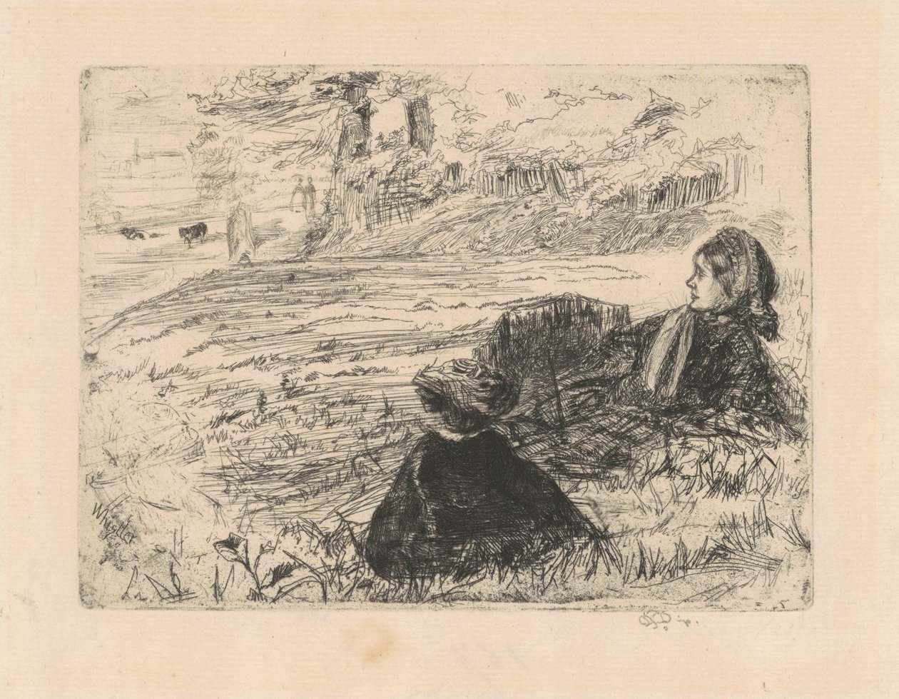 Barnepike og barn av James Abbott McNeill Whistler