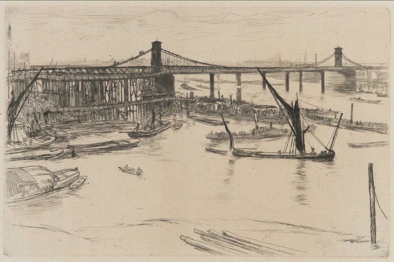Old Hungerford Bridge av James Abbott McNeill Whistler