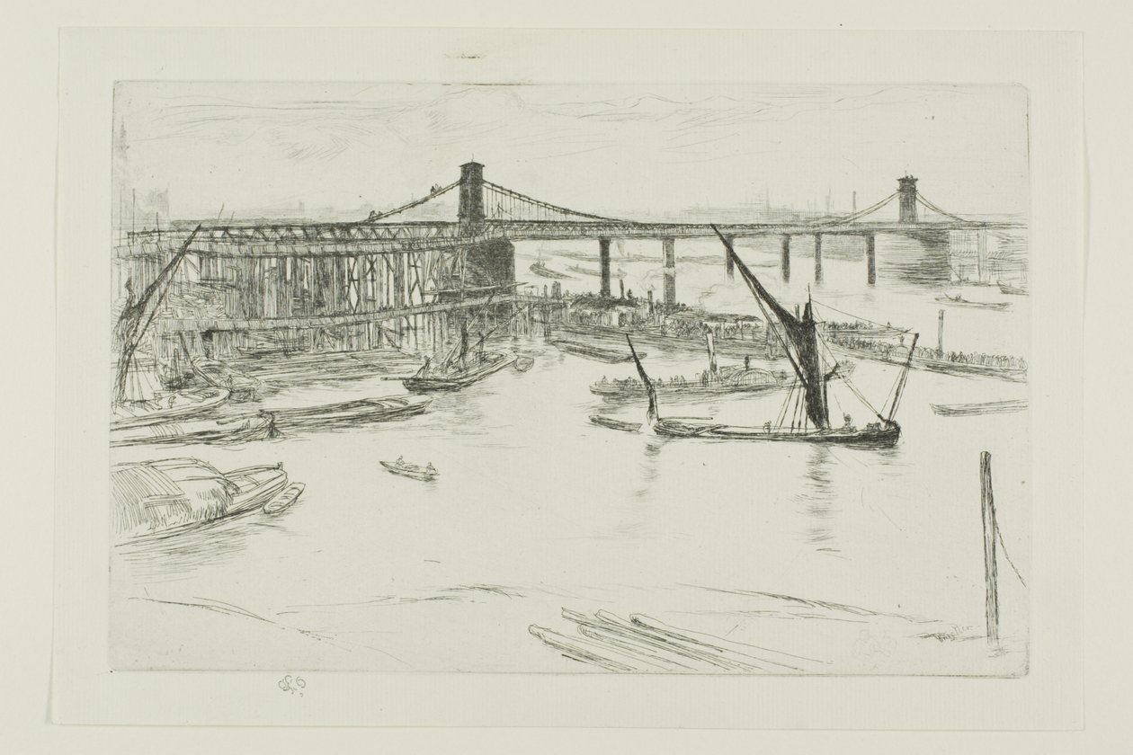 Old Hungerford Bridge av James Abbott McNeill Whistler