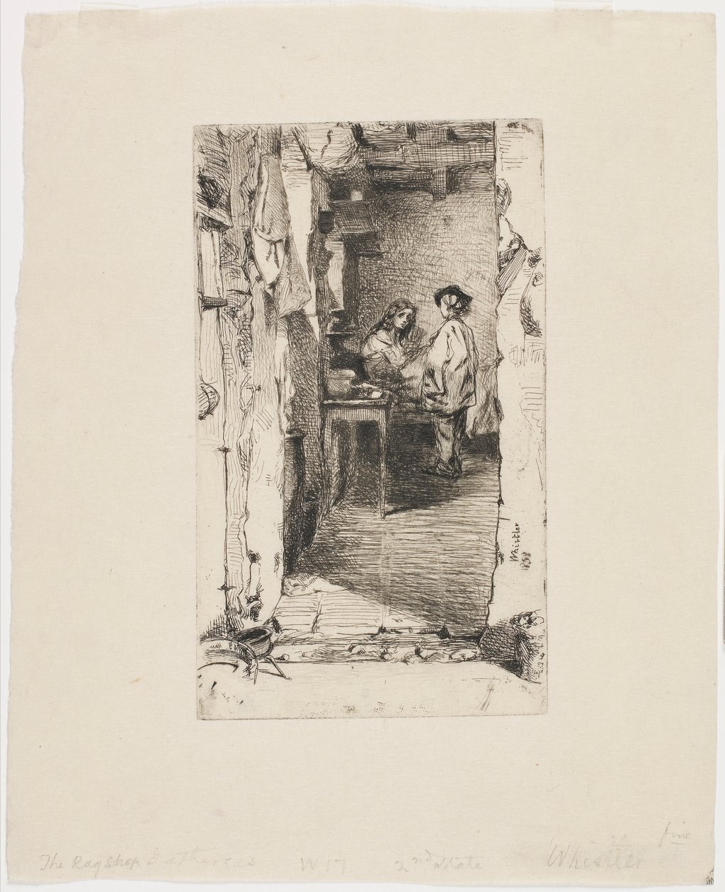Rag Pickers, Mouffetard District, Paris av James Abbott McNeill Whistler