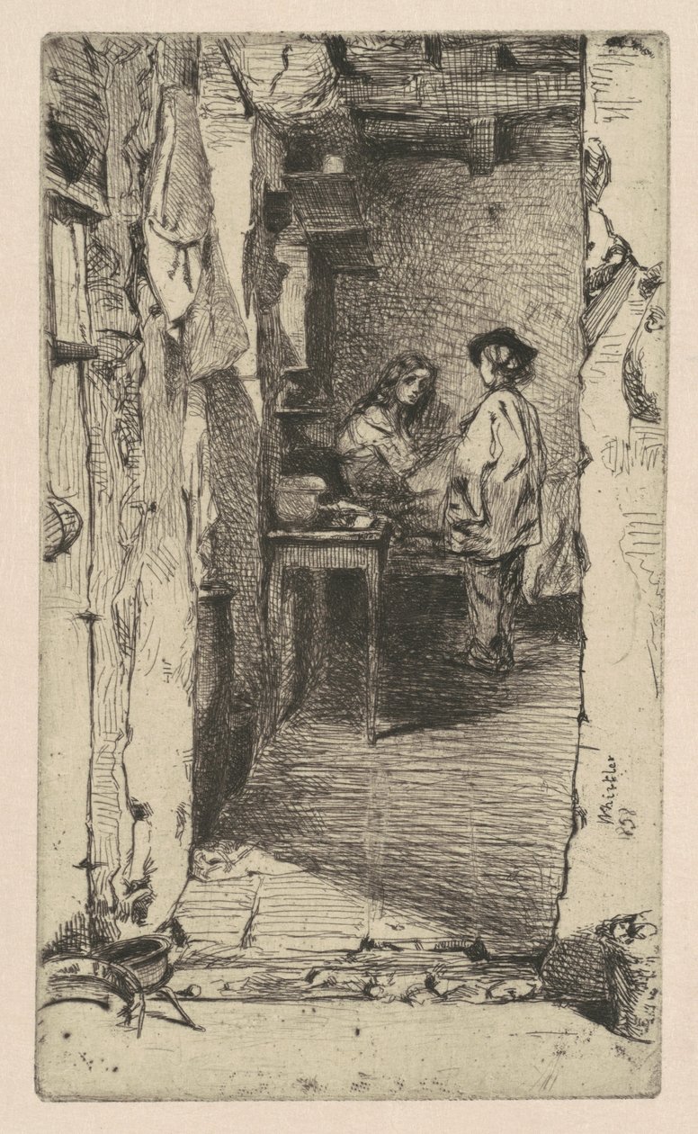 Rag Pickers, Mouffetard District, Paris av James Abbott McNeill Whistler