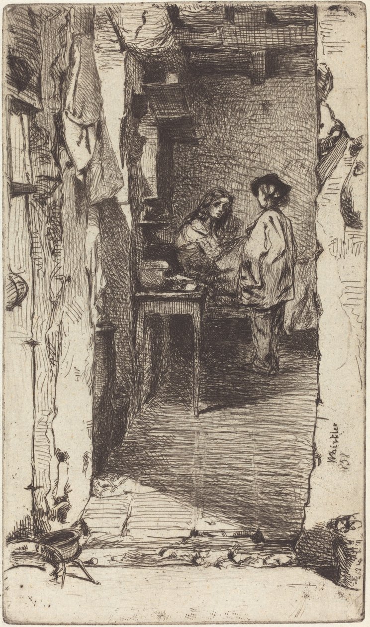Rag Pickers, Mouffetard District, Paris av James Abbott McNeill Whistler