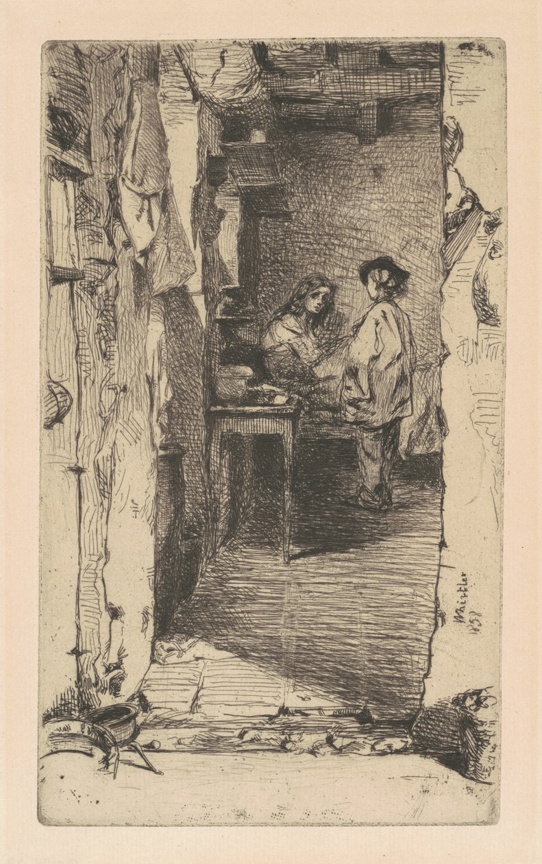Rag Pickers, Mouffetard District, Paris av James Abbott McNeill Whistler