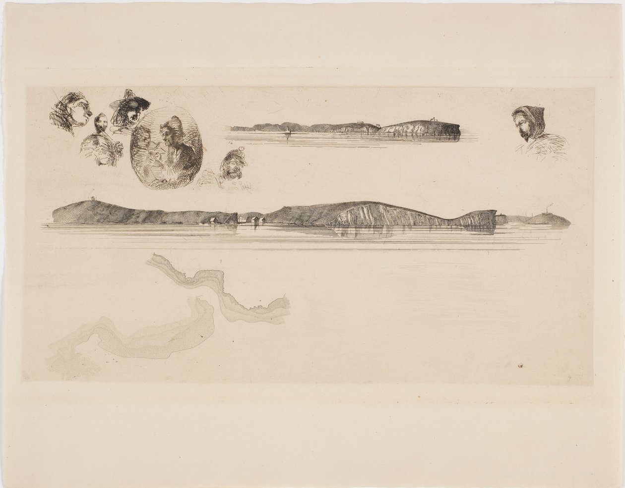 Skisser på Kystundersøkelsesplaten av James Abbott McNeill Whistler