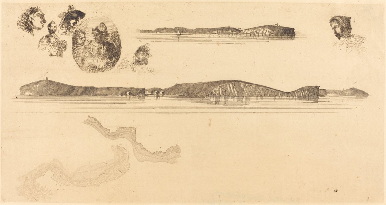 Skisser på Kystundersøkelsesplaten av James Abbott McNeill Whistler
