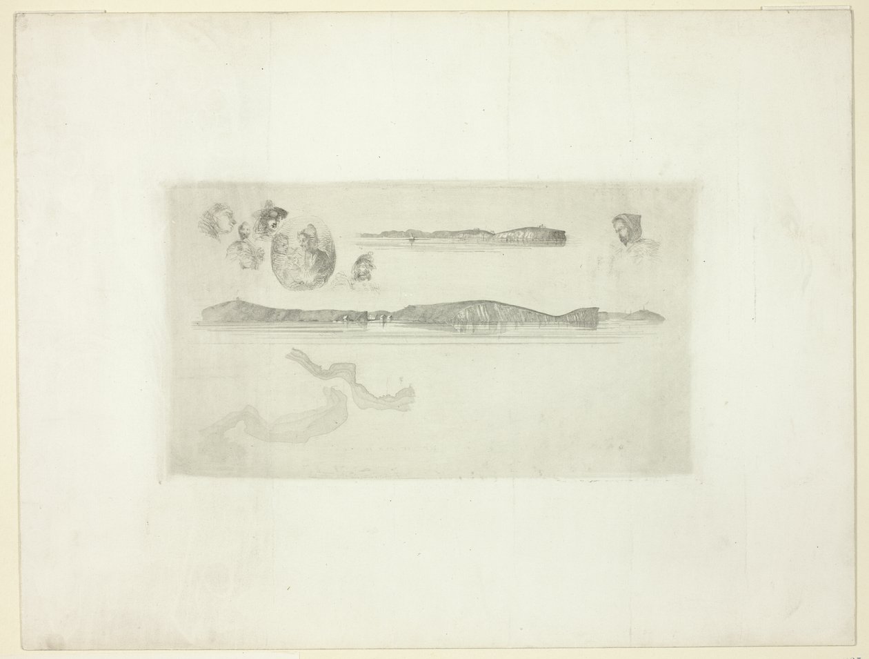 Skisser på Kystundersøkelsesplaten av James Abbott McNeill Whistler