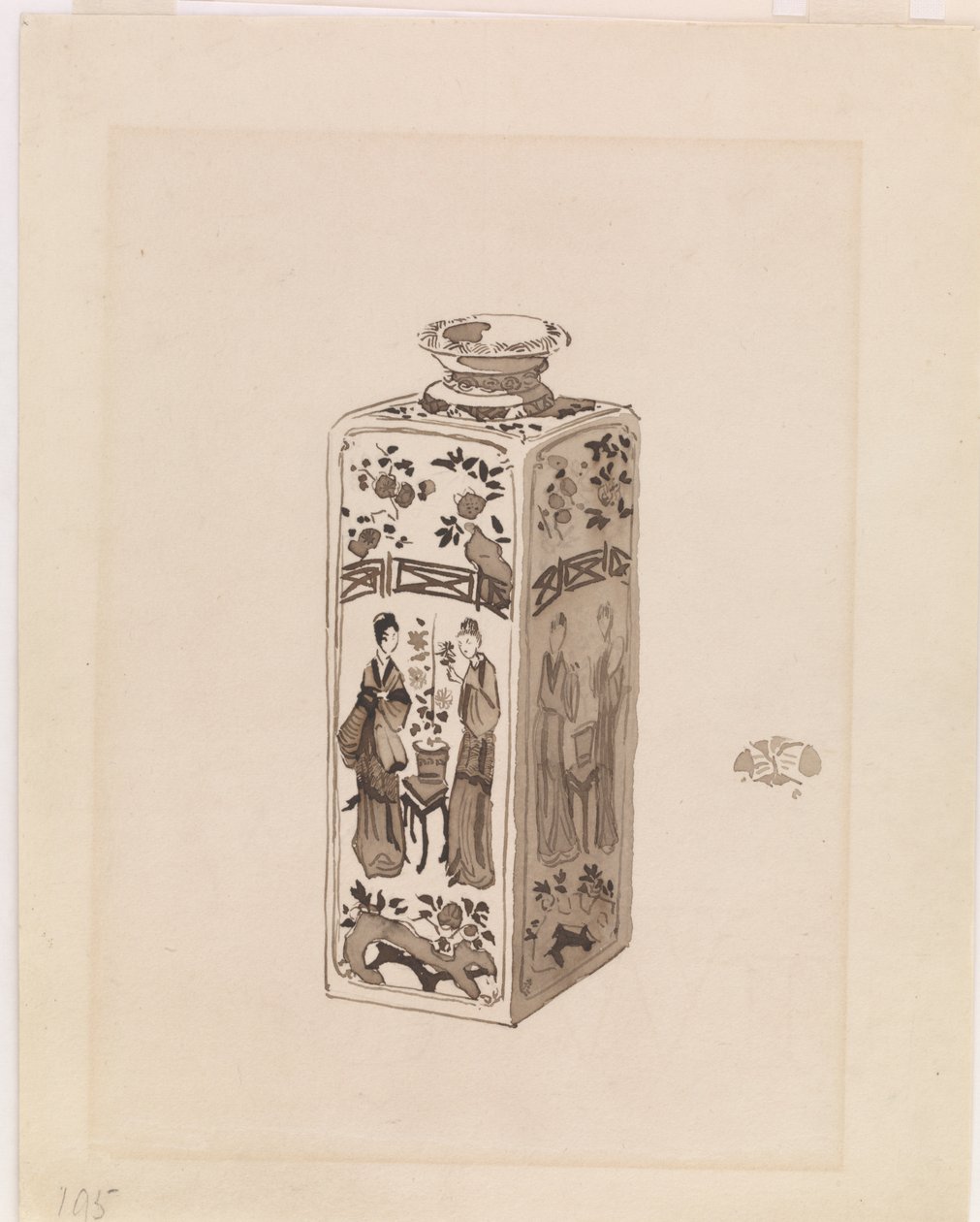 Firkantet beholder med lang hals av James Abbott McNeill Whistler