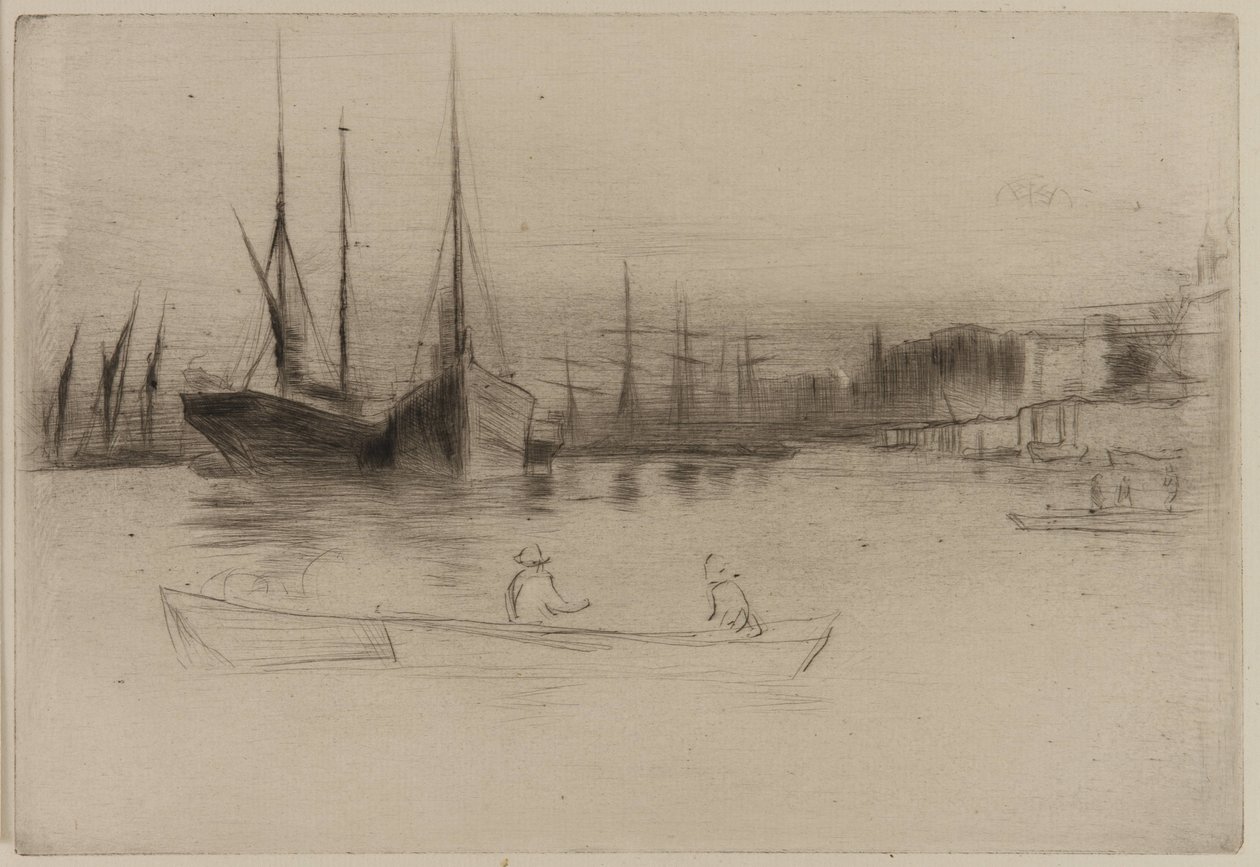 Dampbåter utenfor tårnet av James Abbott McNeill Whistler