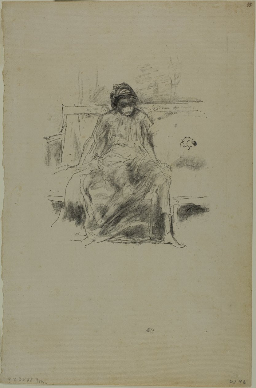 Den draperte figuren, sittende av James Abbott McNeill Whistler