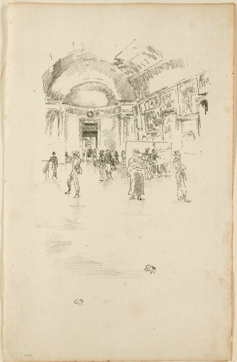 The Long Gallery, Louvre av James Abbott McNeill Whistler