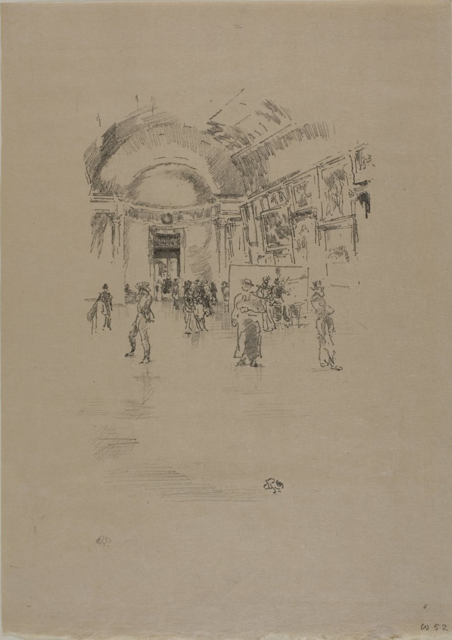 The Long Gallery, Louvre av James Abbott McNeill Whistler