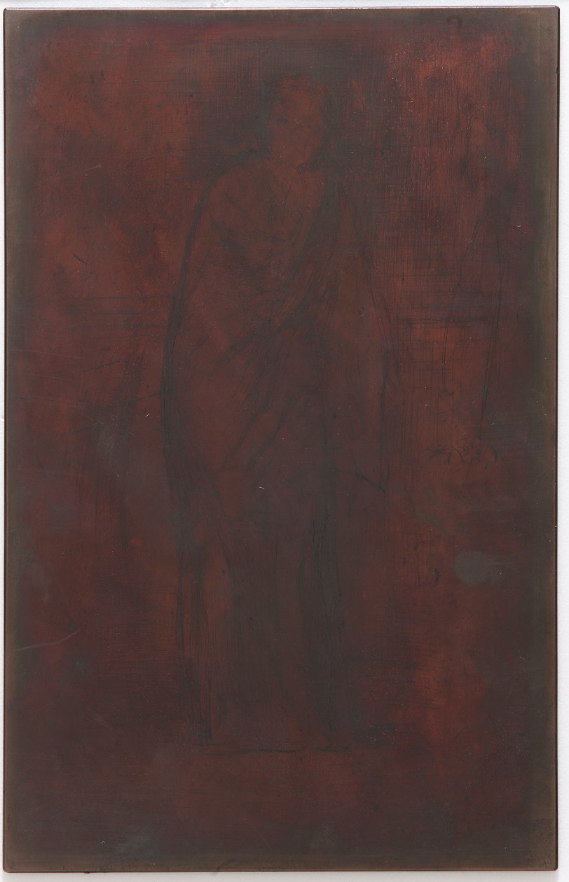 Modellen hviler: Trykkplate/blokk av James Abbott McNeill Whistler