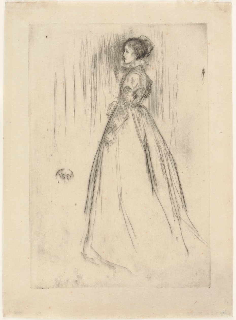 The Velvet Dress (Mrs. Leyland) av James Abbott McNeill Whistler