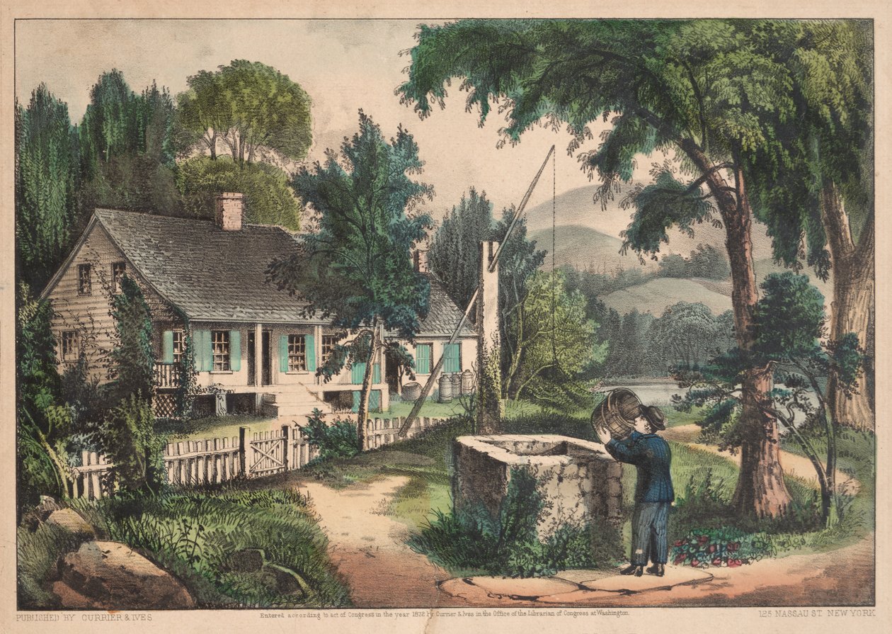 Den gamle eikebøtten. av James Merritt Ives