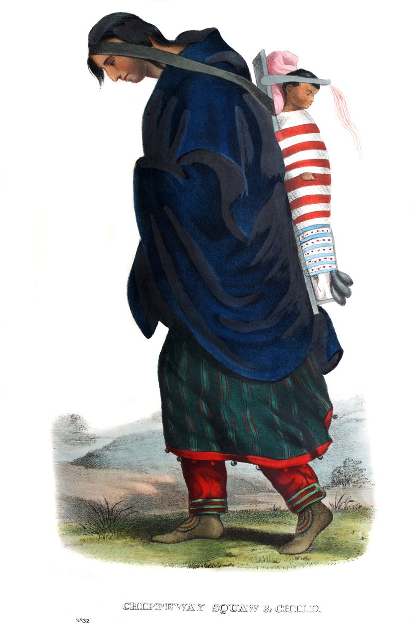 Chippeway (Ojibwe) kvinne og barn av James Otto Lewis