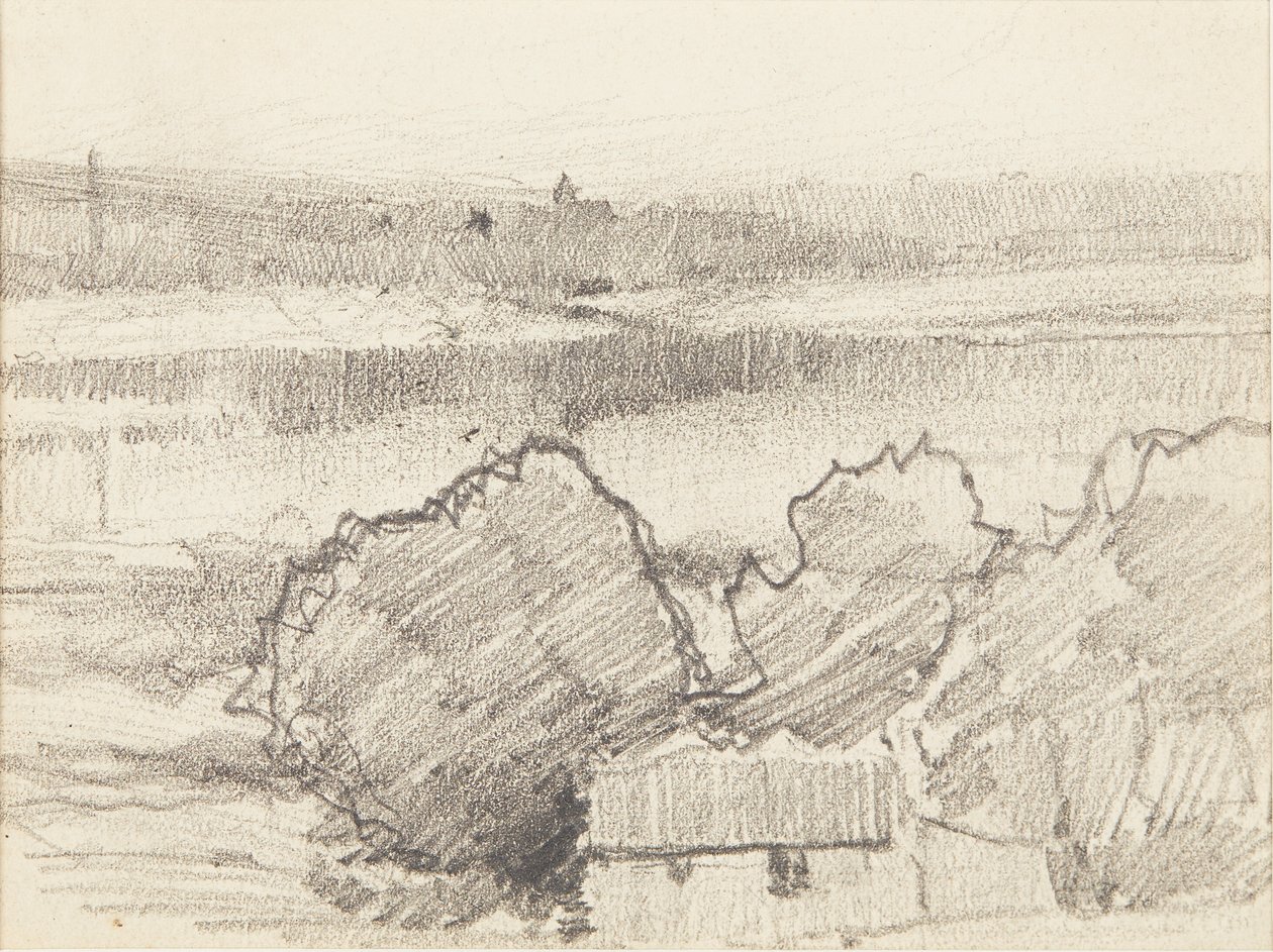 Et skotsk landskap (blyant) av James Paterson
