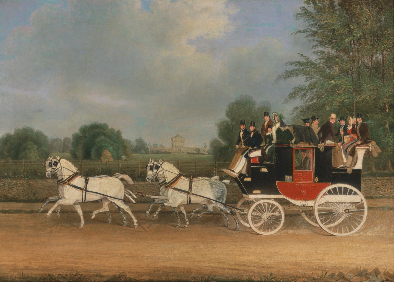 London-Faringdon-bussen passerer Buckland House, Berkshire av James Pollard
