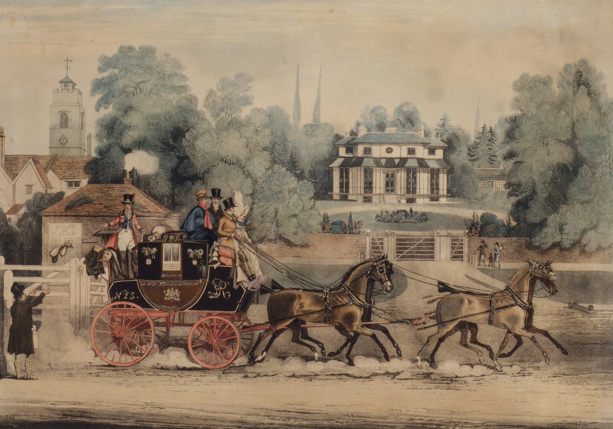 The Royal Mail Coach (farget gravering) av James Pollard