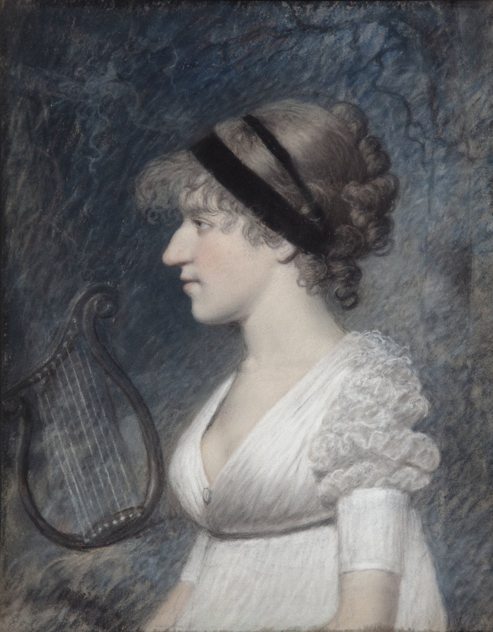 Miss Bush (pastell på grått papir) av James Sharples