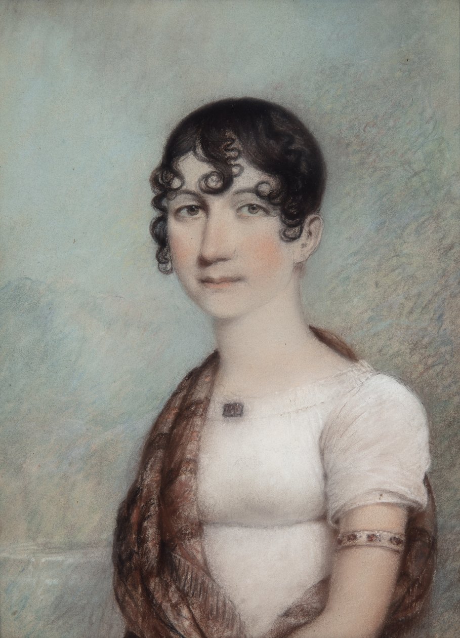 Mrs Jackson, 3/1810 (pastell på grått papir) av James Sharples