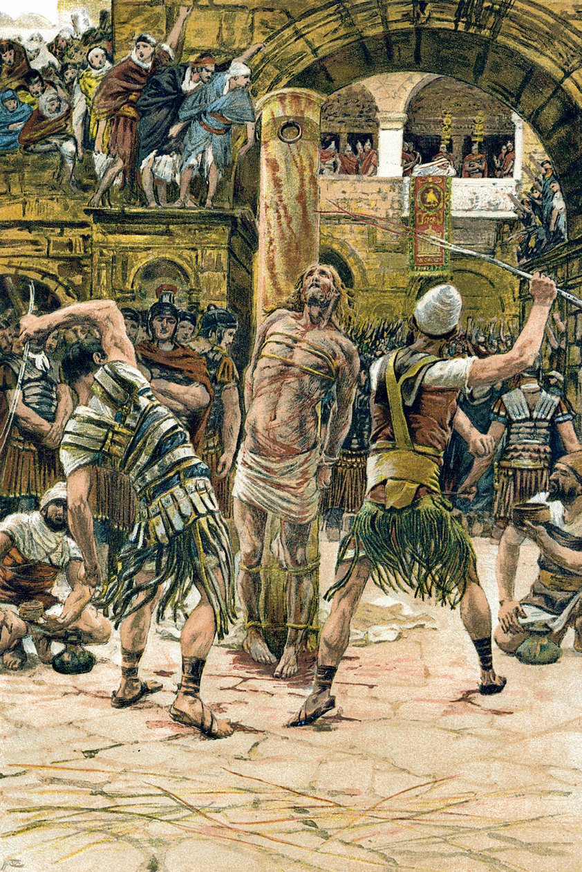 Jesus pisket i ansiktet, c1897 av James Tissot