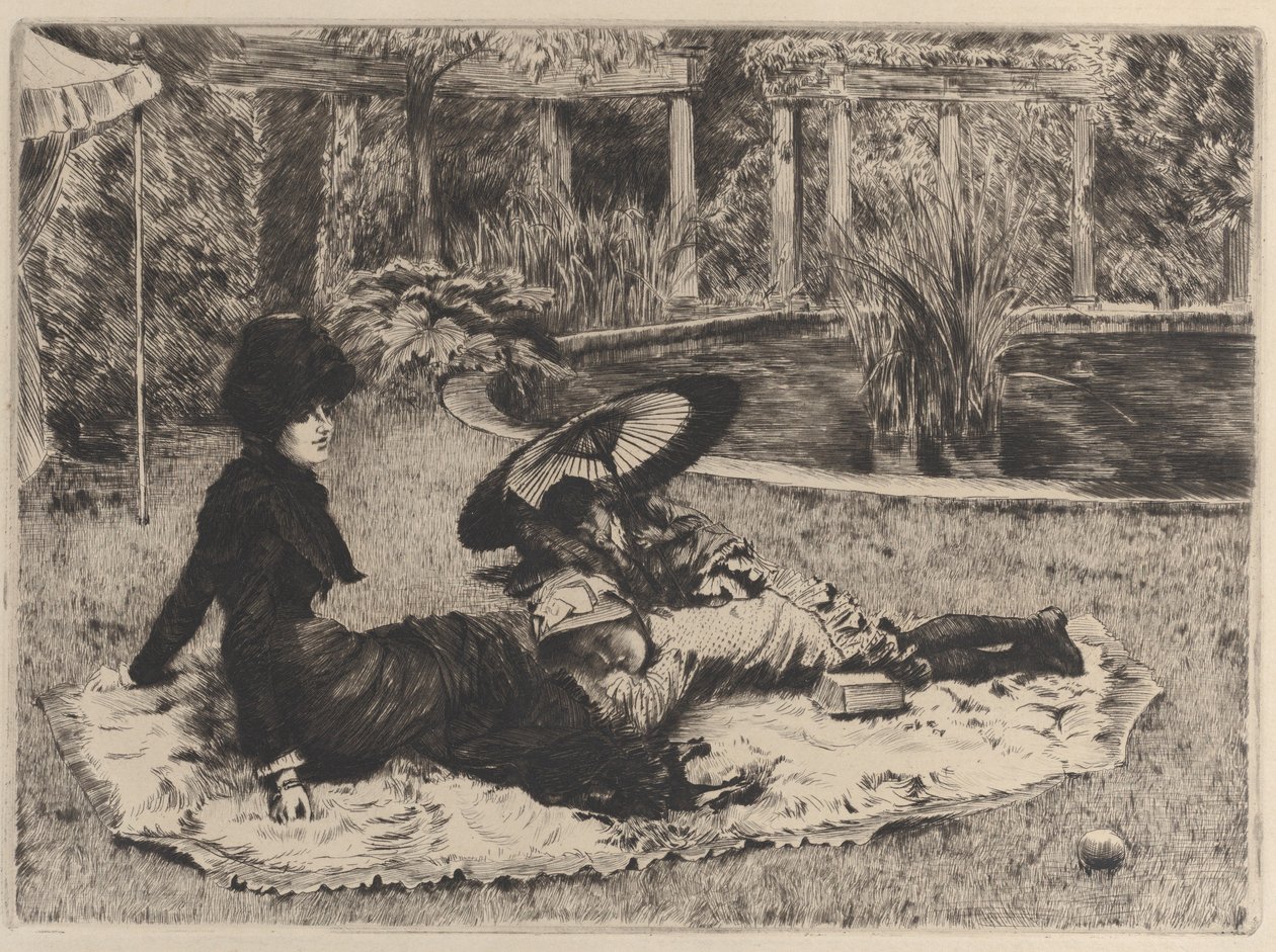 På gresset, 1880. av James Tissot