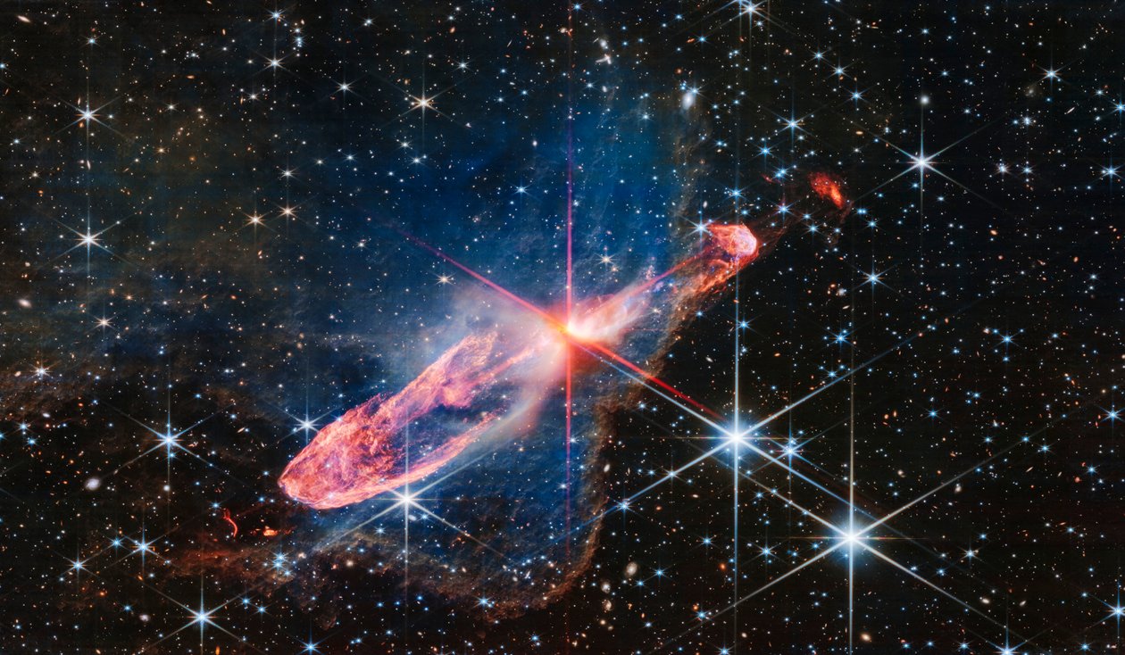 Herbig-Haro 46/47 (NIRCam-bilde) av James Webb Space Telescope (NASA)